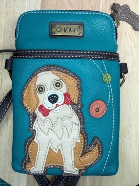 Chala Golden Retriever Crossbody Handbag with Convertible Strap VEGAN LEATHER